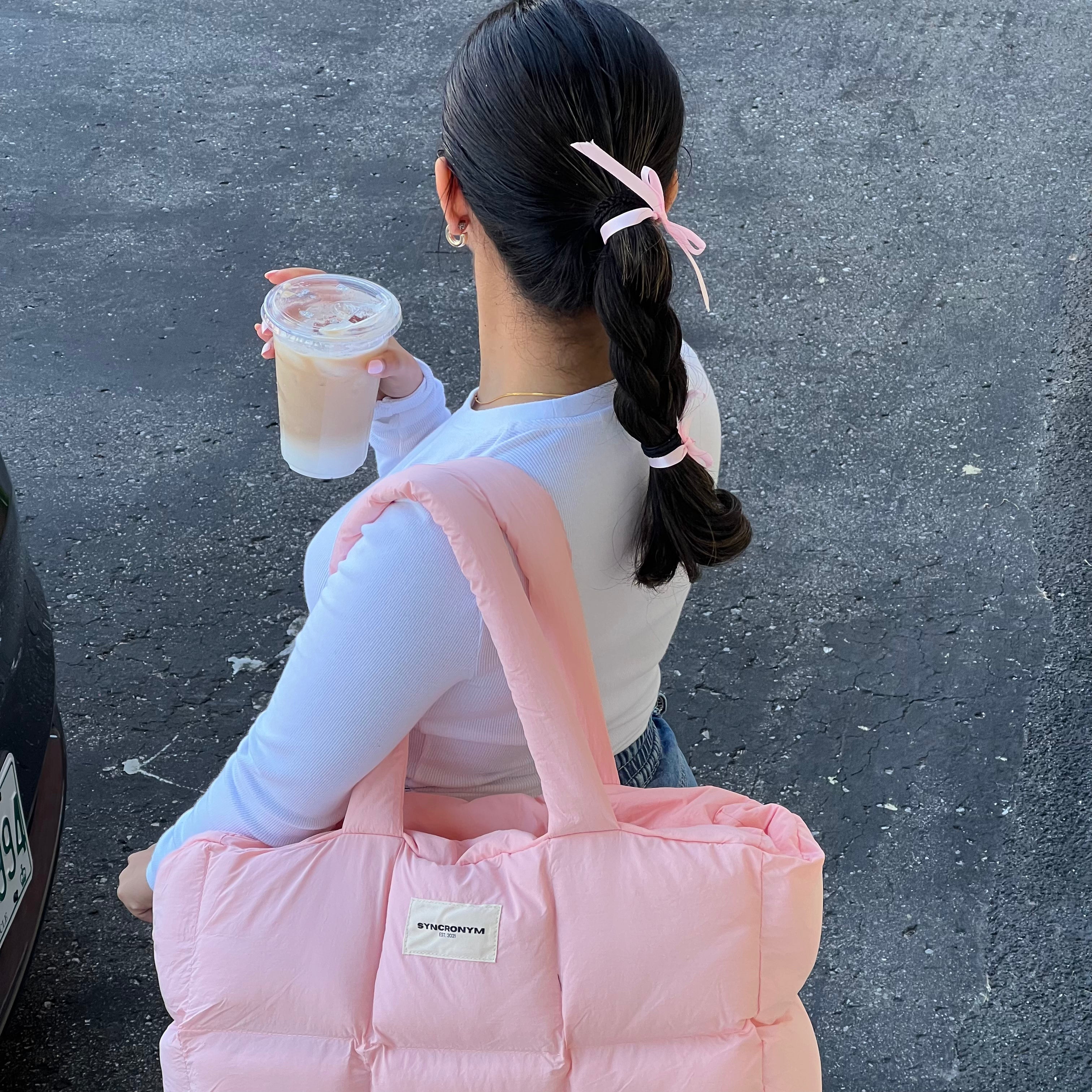 Flamingo Power Puff: Everyday Pink Puffer Tote bag