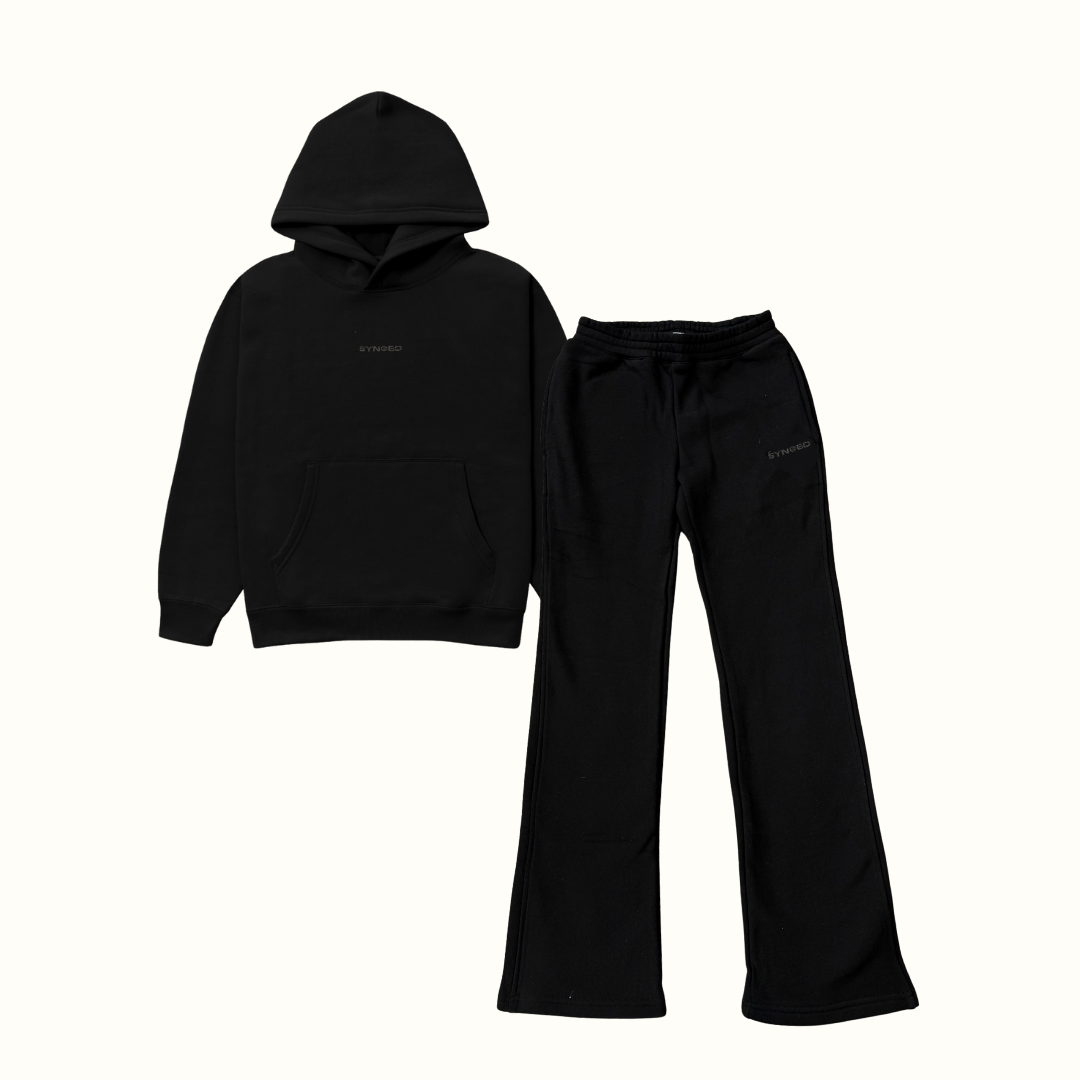 Midnight Black Flared Joggers - Womens