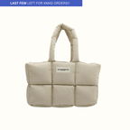 Sand Beige Puffer Tote Bag: Everyday Bag