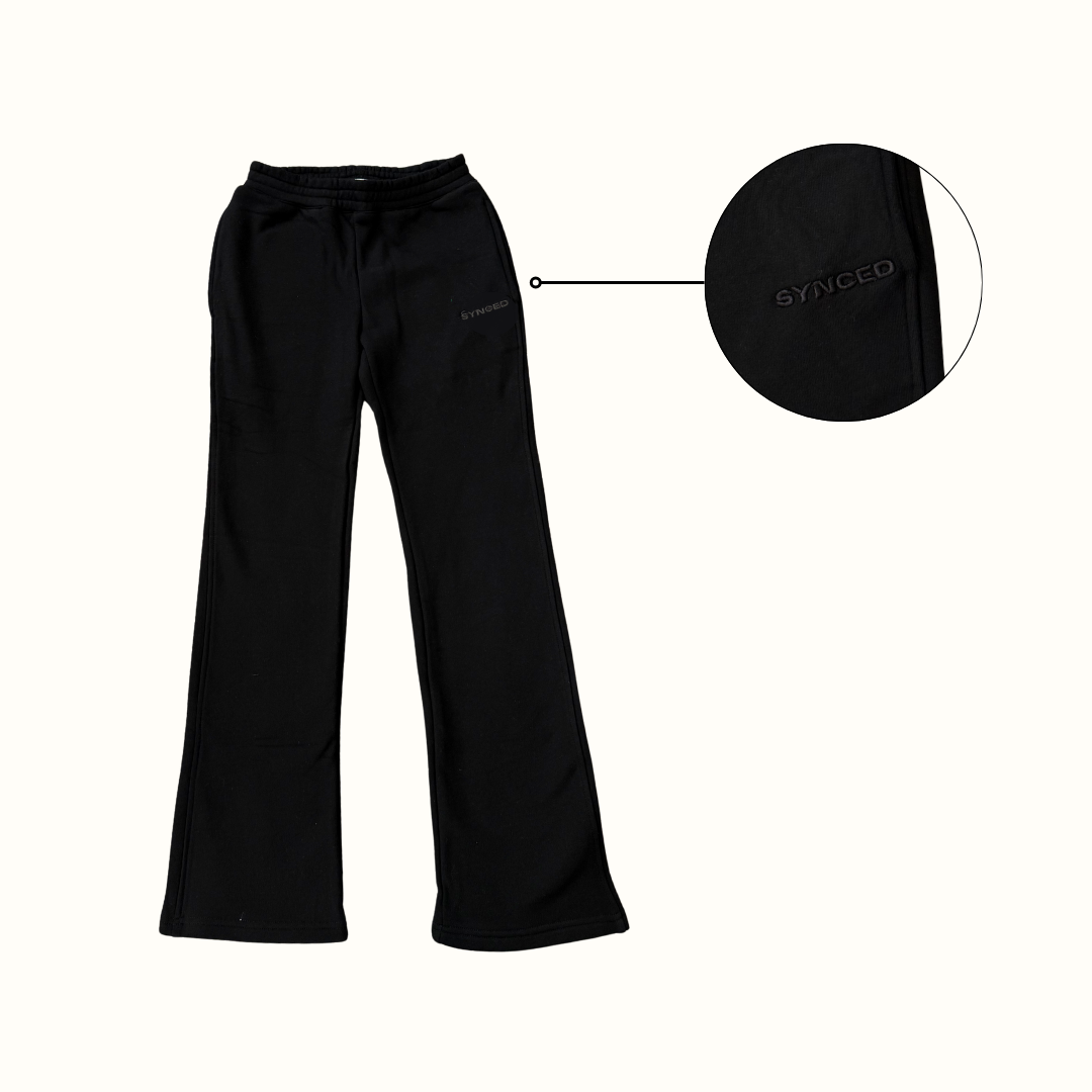Midnight Black Flared Joggers - Womens