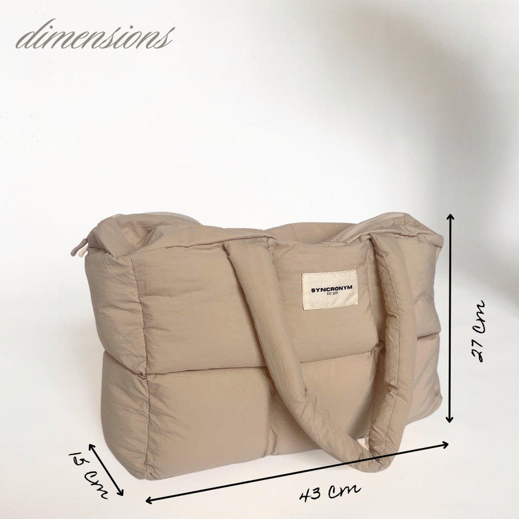 Sand Power Puff: Everyday Beige Puffer Tote bag