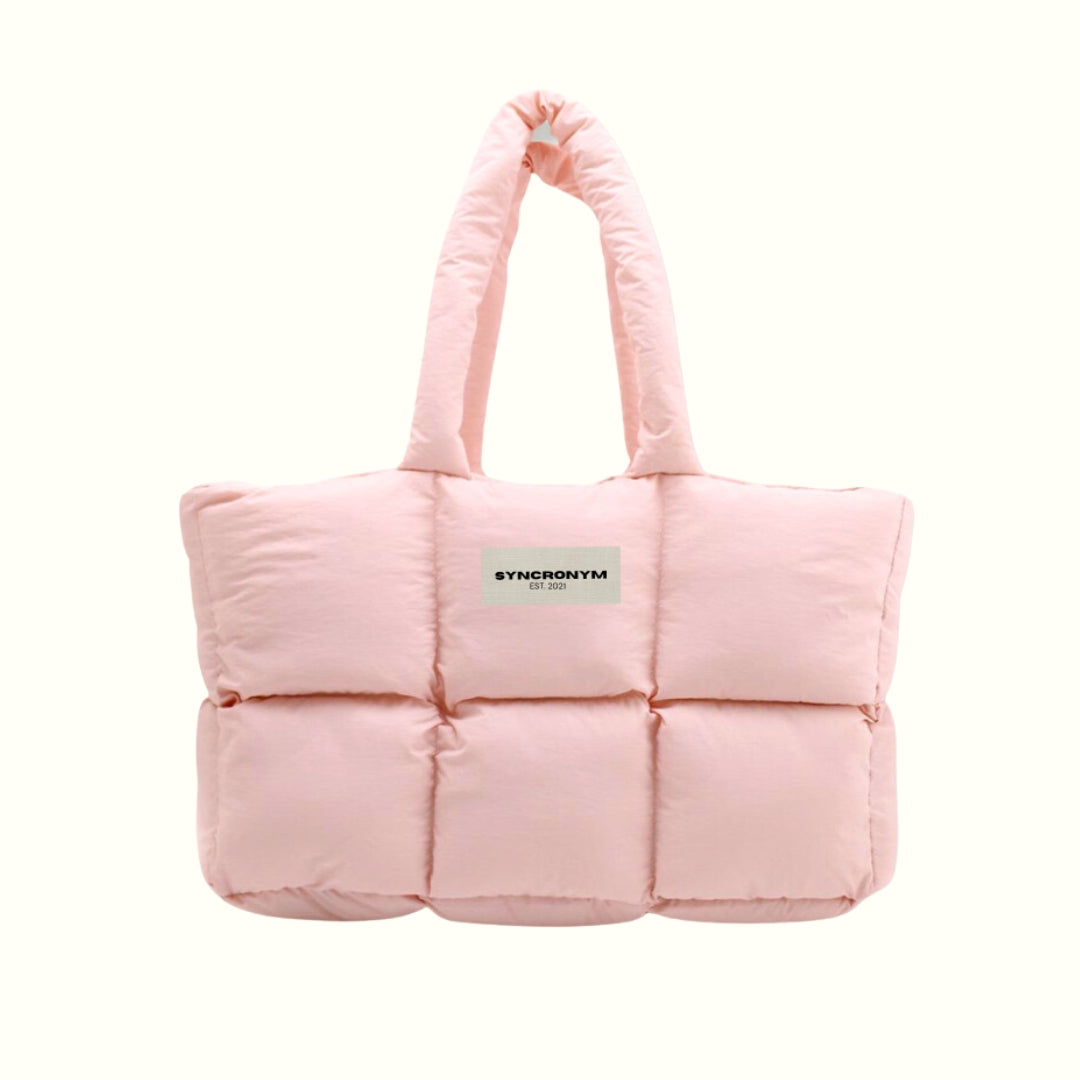 Flamingo Power Puff: Everyday Pink Puffer Tote bag