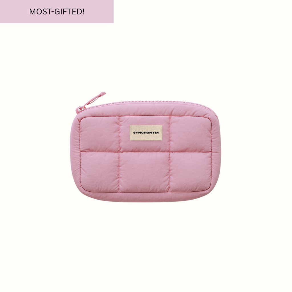 Flamingo Pink Puffer Mini Pouch
