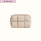 Sand Beige Puffer Mini Pouch