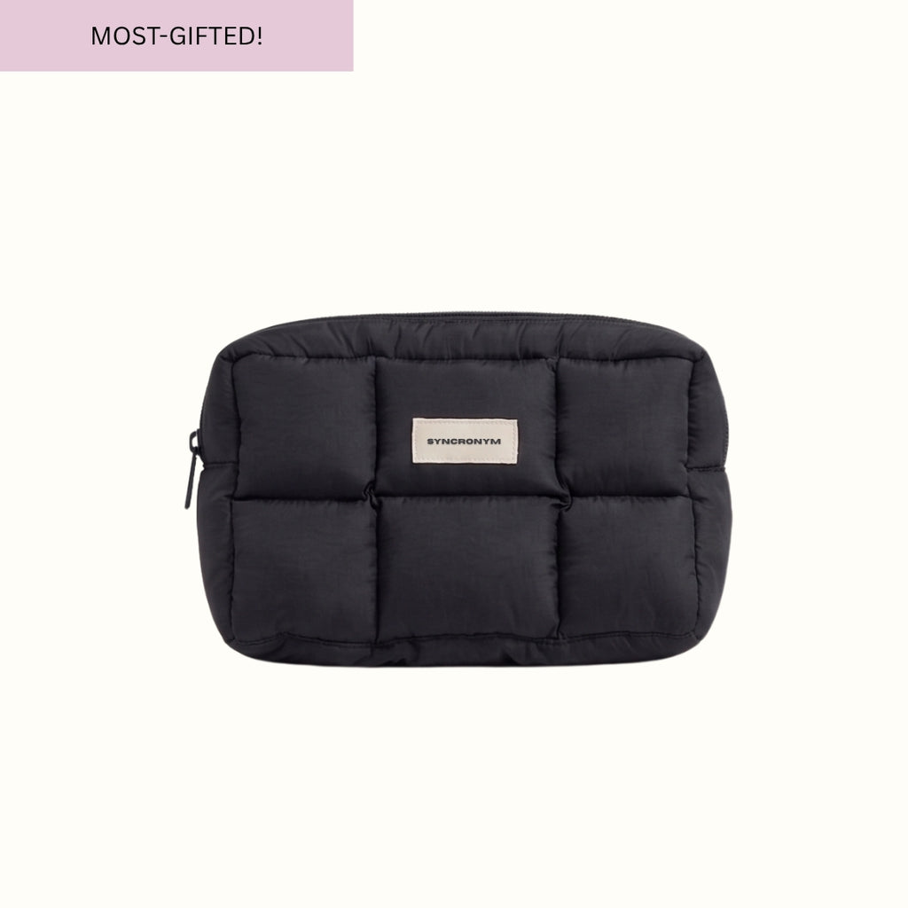 Midnight Black Puffer Mini Pouch