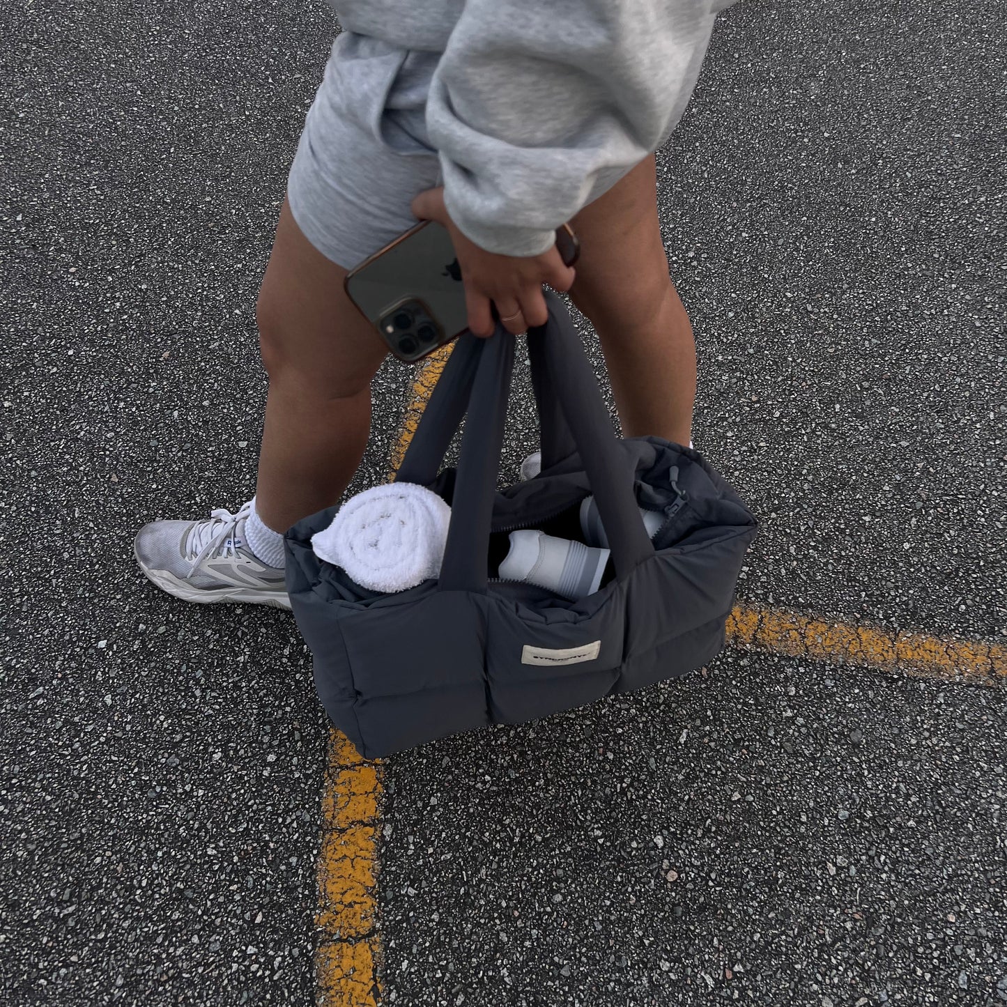 Storm Power Puff: Everyday Navy/Grey Puffer Tote bag