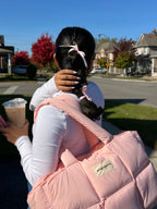 Flamingo Power Puff: Everyday Pink Puffer Tote bag