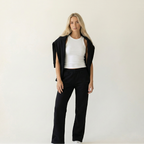 Midnight Black Flared Joggers - Womens