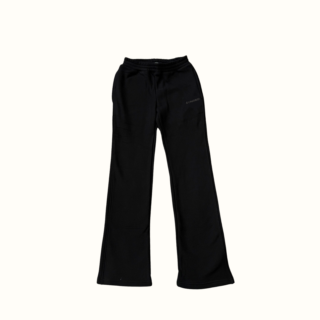 Midnight Black Flared Joggers - Womens
