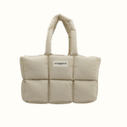 Sand Beige Puffer Tote Bag: Everyday Bag