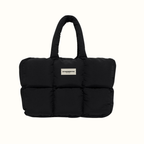Midnight Black Puffer Tote Bag: Everyday Bag