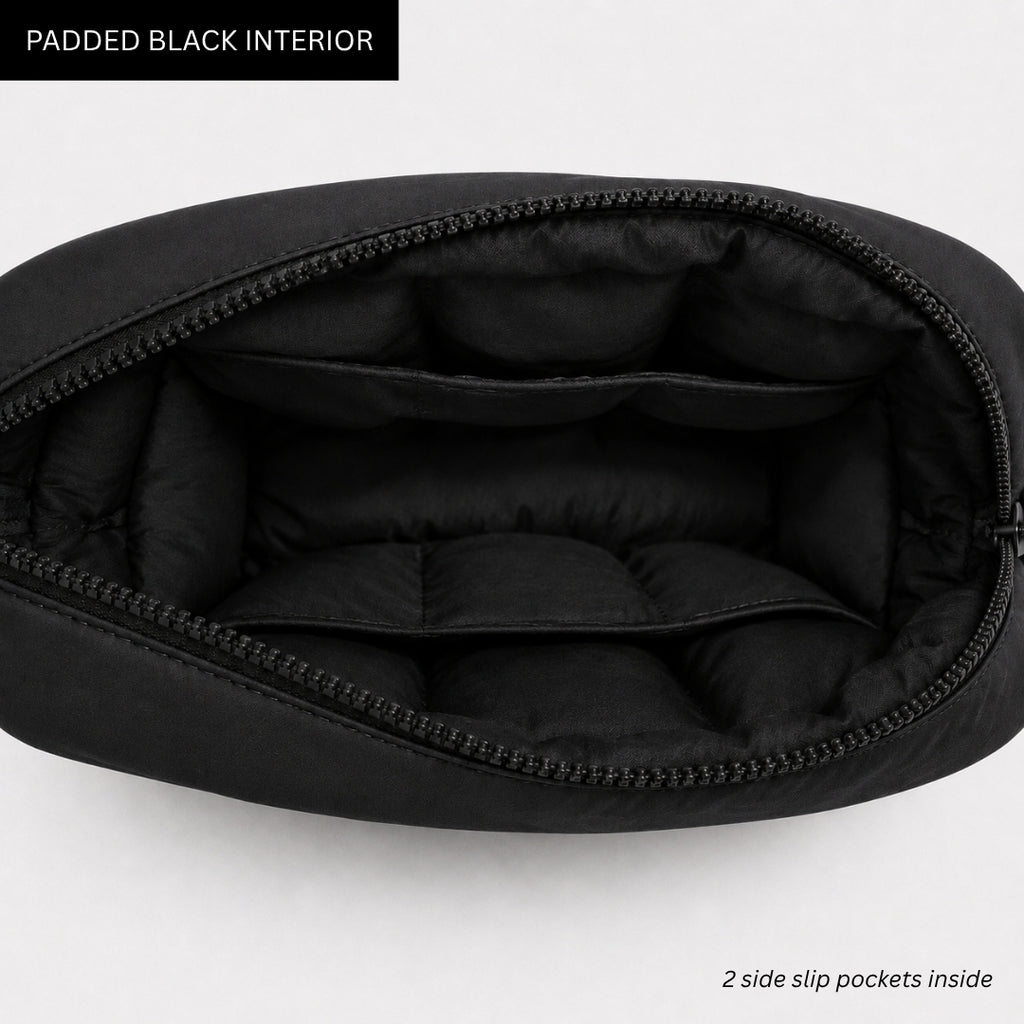 Midnight Black Puffer Mini Pouch