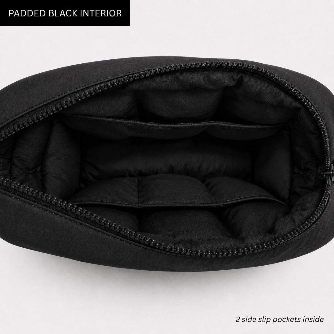 Midnight Black Puffer Mini Pouch