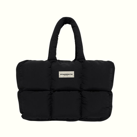 Midnight Power Puff: Everyday Black Puffer Tote bag