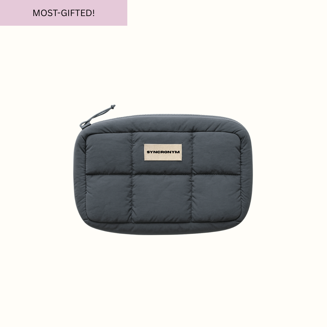 Storm Navy-Grey Puffer Mini Pouch