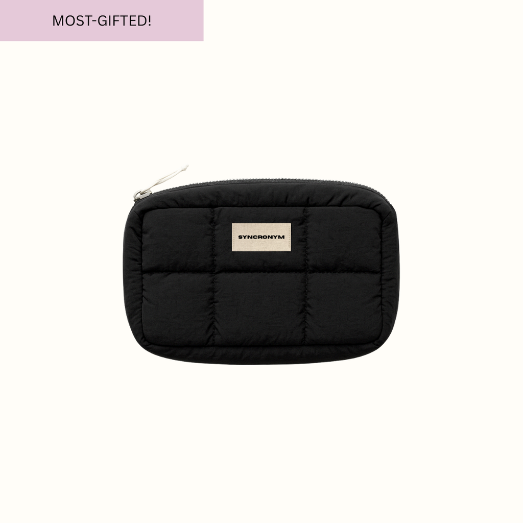 Midnight Black Puffer Mini Pouch