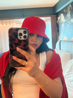 Lighthouse Red - Red Cotton Unisex Bucket Hat