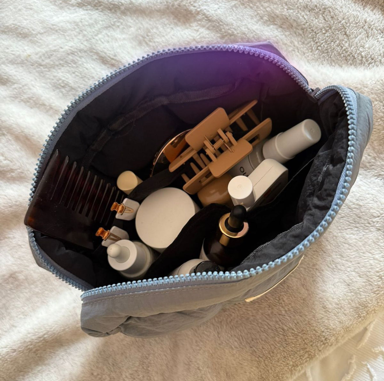 Storm Navy-Grey Puffer Mini Pouch