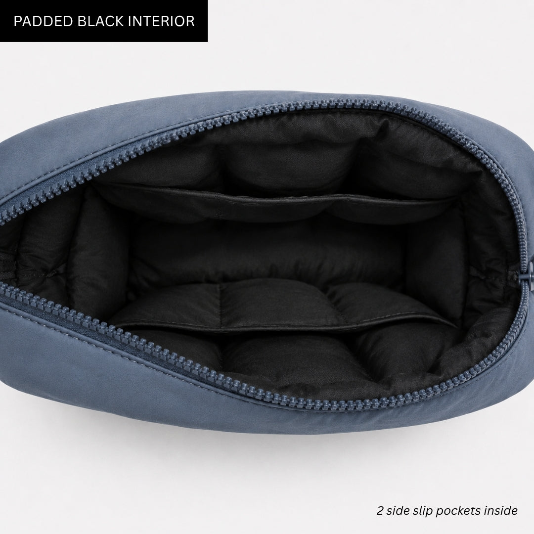 Storm Blue-Grey Puffer Mini Pouch