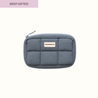Storm Blue-Grey Puffer Mini Pouch